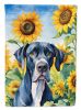 Great Dane in Sunflowers Garden Flag Mailbox Flag Decorative Yard Flag Banner Outside Patio Artwork Yard Flower Beds, Garden Size, Multicolor