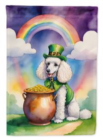 White Poodle St Patrick's Day Garden Flag Mailbox Flag Decorative Yard Flag Banner Outside Patio Artwork Yard Flower Beds, Garden Size, Multicolor