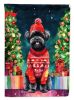 Affenpinscher Christmas House Flag Large Porch Sleeve Pole Decorative Outside Yard Banner Artwork Wall Hanging, Polyester, House Size, Multicolor