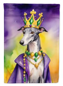 Greyhound King of Mardi Gras House Flag Large Porch Sleeve Pole Decorative Outside Yard Banner Artwork Wall Hanging, Polyester, House Size, Multicolor