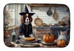 Cavalier Spaniel Fall Kitchen Pumpkins Dish Drying Mat Absorbent Dish Drying Mat Pad for Kitchen Counter Dish Drainer Mat for Countertop, 14 x 21"