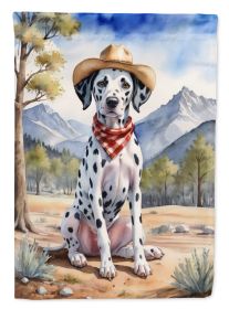 Dalmatian Cowboy Welcome House Flag Large Porch Sleeve Pole Decorative Outside Yard Banner Artwork Wall Hanging, Polyester, House Size, Multicolor