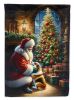 Corgi and Santa Claus Garden Flag Mailbox Flag Decorative Yard Flag Banner Outside Patio Artwork Yard Flower Beds, Garden Size, Multicolor