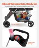 VEVOR Pet Stroller, 35 lbs Weight Capacity, Foldable Dog Stroller Cart, 3 Wheels Cats Stroller with Mesh Windows and Cup Holders