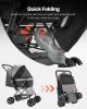 VEVOR Pet Stroller, 44 lbs Weight Capacity, Foldable Dog Stroller Cart, 4 Wheels Cats Stroller with Mesh Windows & Revrsible Handle