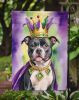 Staffordshire Bull Terrier King of Mardi Gras Garden Flag Mailbox Flag Decorative Yard Flag Banner Outside Patio Artwork Yard Flower Beds, Garden Size
