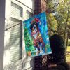 Bernese Mountain Dog Christmas House Flag Large Porch Sleeve Pole Decorative Outside Yard Banner Artwork Wall Hanging, Polyester, House Size