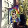 Saint Bernard St Patrick's Day House Flag Large Porch Sleeve Pole Decorative Outside Yard Banner Artwork Wall Hanging, Polyester, House Size