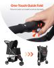 VEVOR Pet Stroller, 35 lbs Weight Capacity, Foldable Dog Stroller Cart, 3 Wheels Cats Stroller with Mesh Windows and Cup Holders