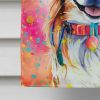 Chihuahua Hippie Dawg House Flag Large Porch Sleeve Pole Decorative Outside Yard Banner Artwork Wall Hanging, Polyester, House Size, Multicolor