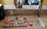 Lots of Red Siberian Husky Dish Drying Mat Absorbent Dish Drying Mat Pad for Kitchen Counter Dish Drainer Mat for Countertop, 14 x 21", Multicolor