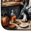 Basset Hound Fall Kitchen Pumpkins Dish Drying Mat Absorbent Dish Drying Mat Pad for Kitchen Counter Dish Drainer Mat for Countertop, 14 x 21"