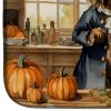 Briard Fall Kitchen Pumpkins Dish Drying Mat Absorbent Dish Drying Mat Pad for Kitchen Counter Dish Drainer Mat for Countertop, 14 x 21", Multicolor
