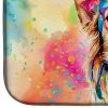 Chihuahua Hippie Dawg Dish Drying Mat Absorbent Dish Drying Mat Pad for Kitchen Counter Dish Drainer Mat for Countertop, 14 x 21", Multicolor