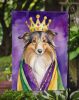 Sheltie King of Mardi Gras Garden Flag Mailbox Flag Decorative Yard Flag Banner Outside Patio Artwork Yard Flower Beds, Garden Size, Multicolor