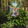 Corgi Spring Path Garden Flag Mailbox Flag Decorative Yard Flag Banner Outside Patio Artwork Yard Flower Beds, Garden Size, Multicolor