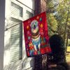 Great Pyrenees Holiday Christmas House Flag Large Porch Sleeve Pole Decorative Outside Yard Banner Artwork Wall Hanging, Polyester, House Size