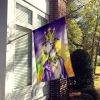 Greyhound King of Mardi Gras House Flag Large Porch Sleeve Pole Decorative Outside Yard Banner Artwork Wall Hanging, Polyester, House Size, Multicolor