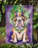English Bulldog King of Mardi Gras Garden Flag Mailbox Flag Decorative Yard Flag Banner Outside Patio Artwork Yard Flower Beds, Garden Size