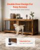 VEVOR 75" Dog Crate Furniture for 2 Dogs, Extra Large Double Dog Crate Furniture Large Breed with Divider & Double Doors