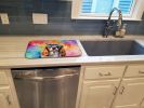 Cavalier Spaniel Hippie Dawg Dish Drying Mat Absorbent Dish Drying Mat Pad for Kitchen Counter Dish Drainer Mat for Countertop, 14 x 21", Multicolor