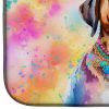 Mastiff Hippie Dawg Dish Drying Mat Absorbent Dish Drying Mat Pad for Kitchen Counter Dish Drainer Mat for Countertop, 14 x 21", Multicolor