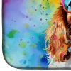 Cavalier Spaniel Hippie Dawg Dish Drying Mat Absorbent Dish Drying Mat Pad for Kitchen Counter Dish Drainer Mat for Countertop, 14 x 21", Multicolor