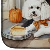 Bichon Frise Fall Kitchen Pumpkins Dish Drying Mat Absorbent Dish Drying Mat Pad for Kitchen Counter Dish Drainer Mat for Countertop, 14 x 21"