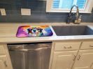 Bernese Mountain Dog Hippie Dawg Dish Drying Mat Absorbent Dish Drying Mat Pad for Kitchen Counter Dish Drainer Mat for Countertop, 14 x 21"